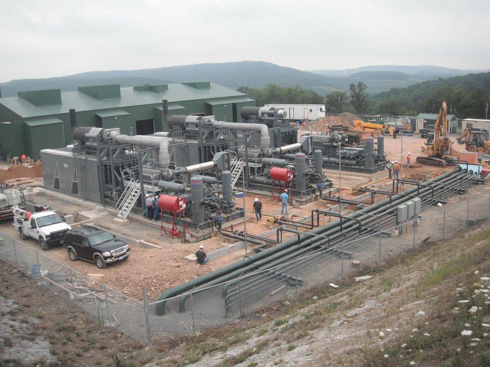 Aerial view of compressor station