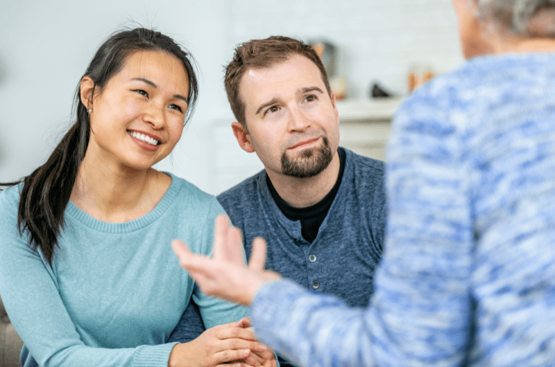 a couple sitting in therapy