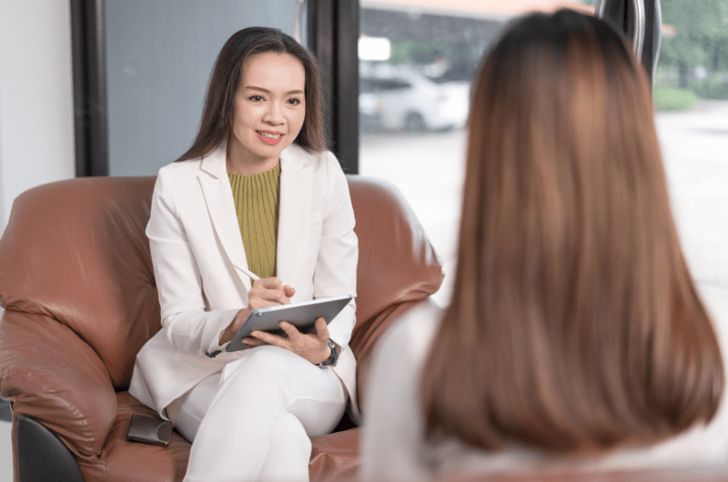 a single person in therapy