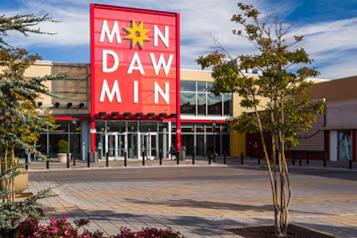 Red sign with white letters reading "Mondawmin"