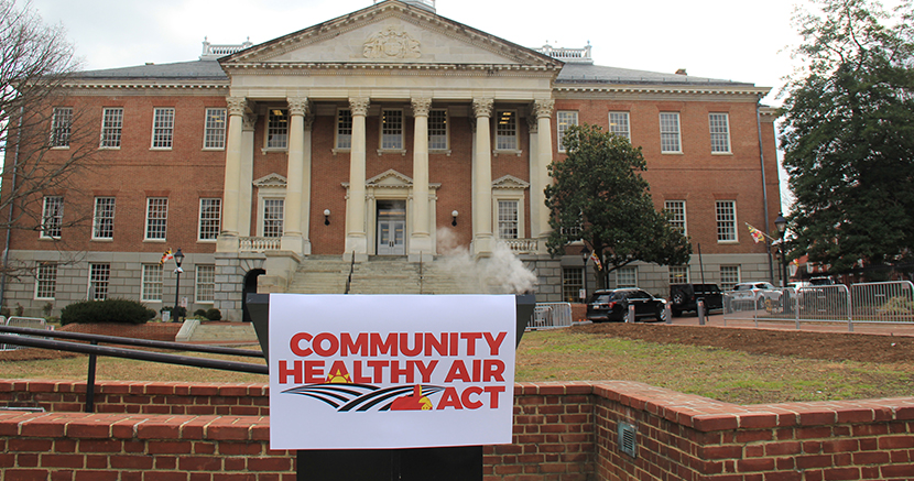 Community Healthy Air Act sign at the University of Maryland