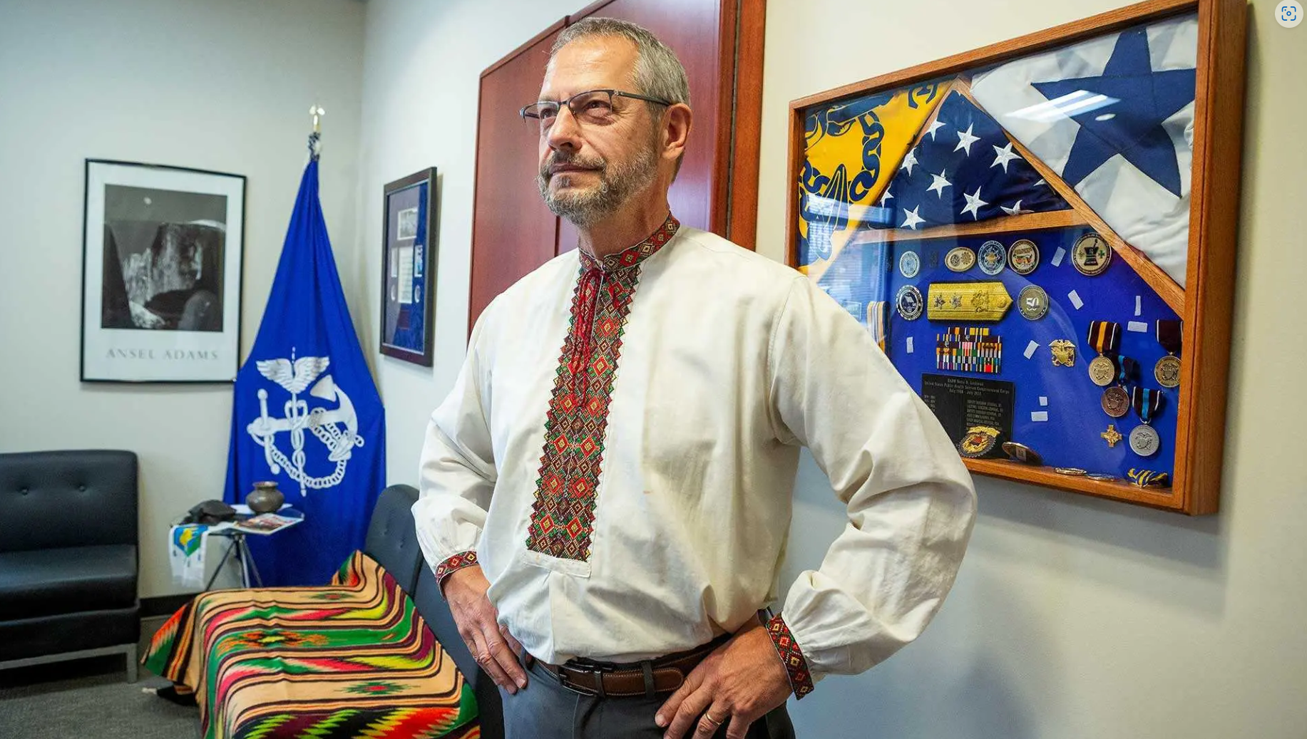 Dean Boris Lushniak stands in his office at the University of Maryland.