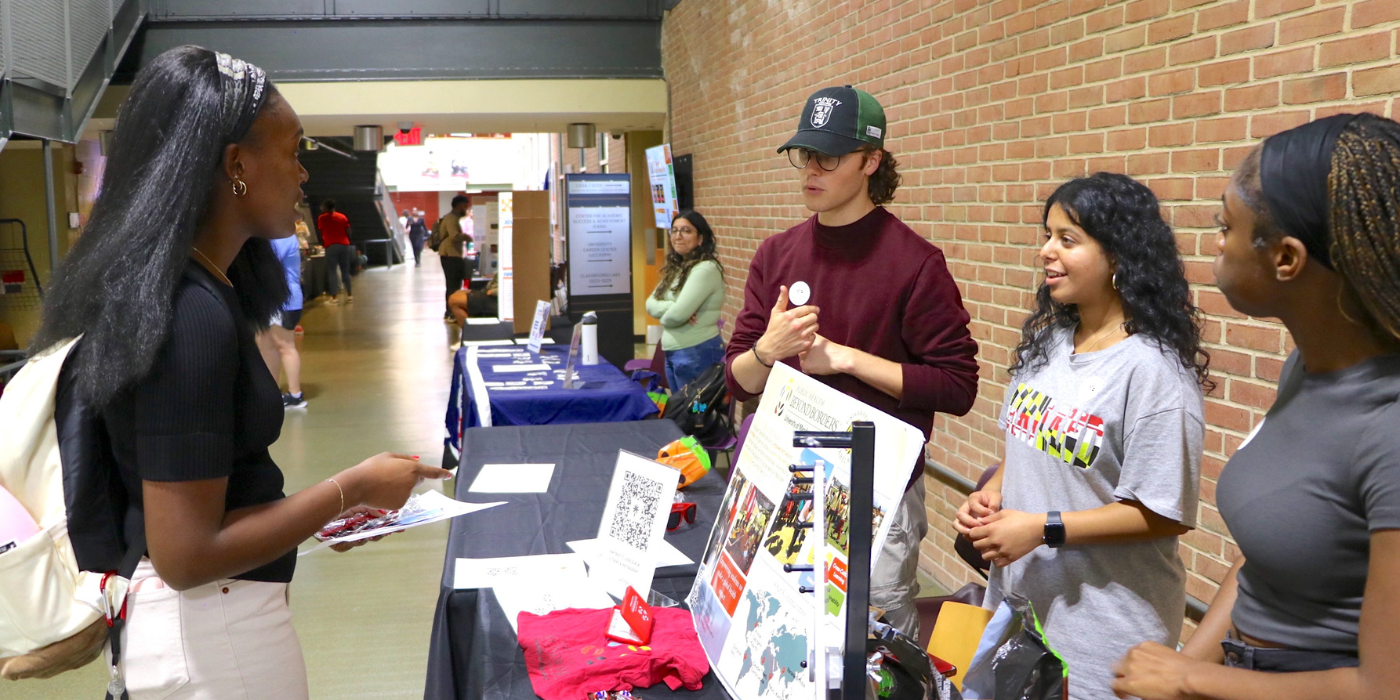 Students participating in fair