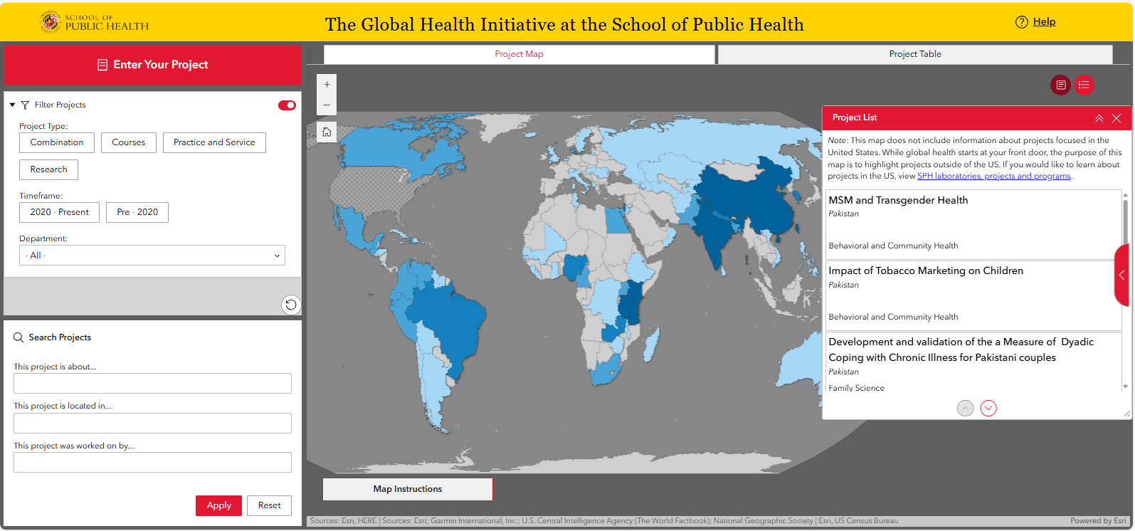 SHP-GHI Global Project Map