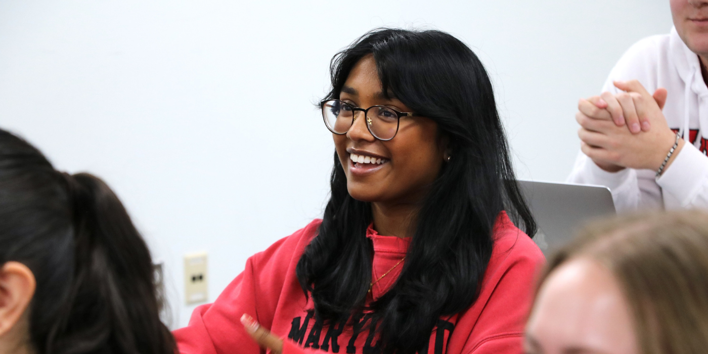 image of female student in class