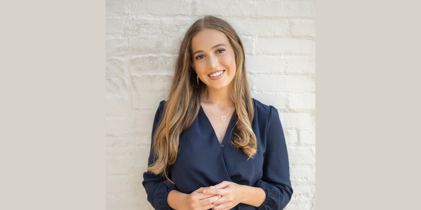 female student with long brown hair