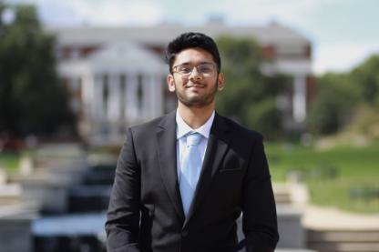 student in business attire