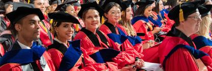 SPH doctoral students attending their SPH Commencement at the University of Maryland.