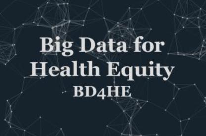 dark background with neural pathways and words Big Data for Health Equity BD4HE