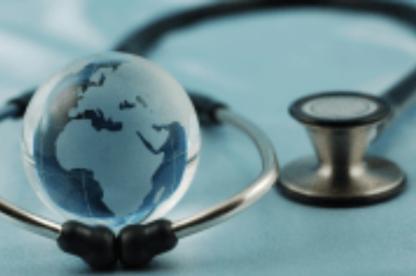 Illustration of globe with stethoscope around it