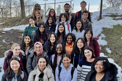 Group photo of several students smiling