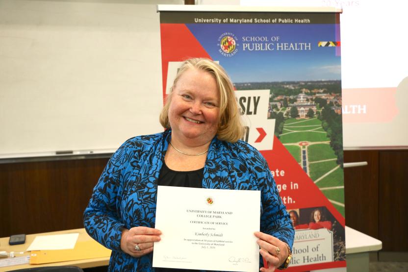 group photo of faculty member winning an award