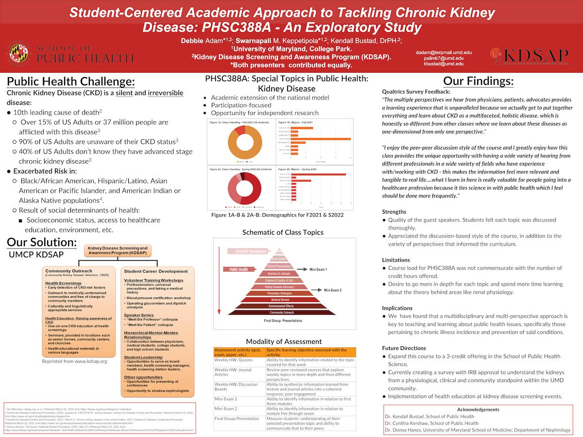 Student-Centered Academic Approach to Tackling Chronic Kidney Disease: PHSC388A - An Exploratory Study