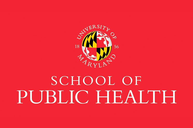 Red background with School of Public Health letters in white.