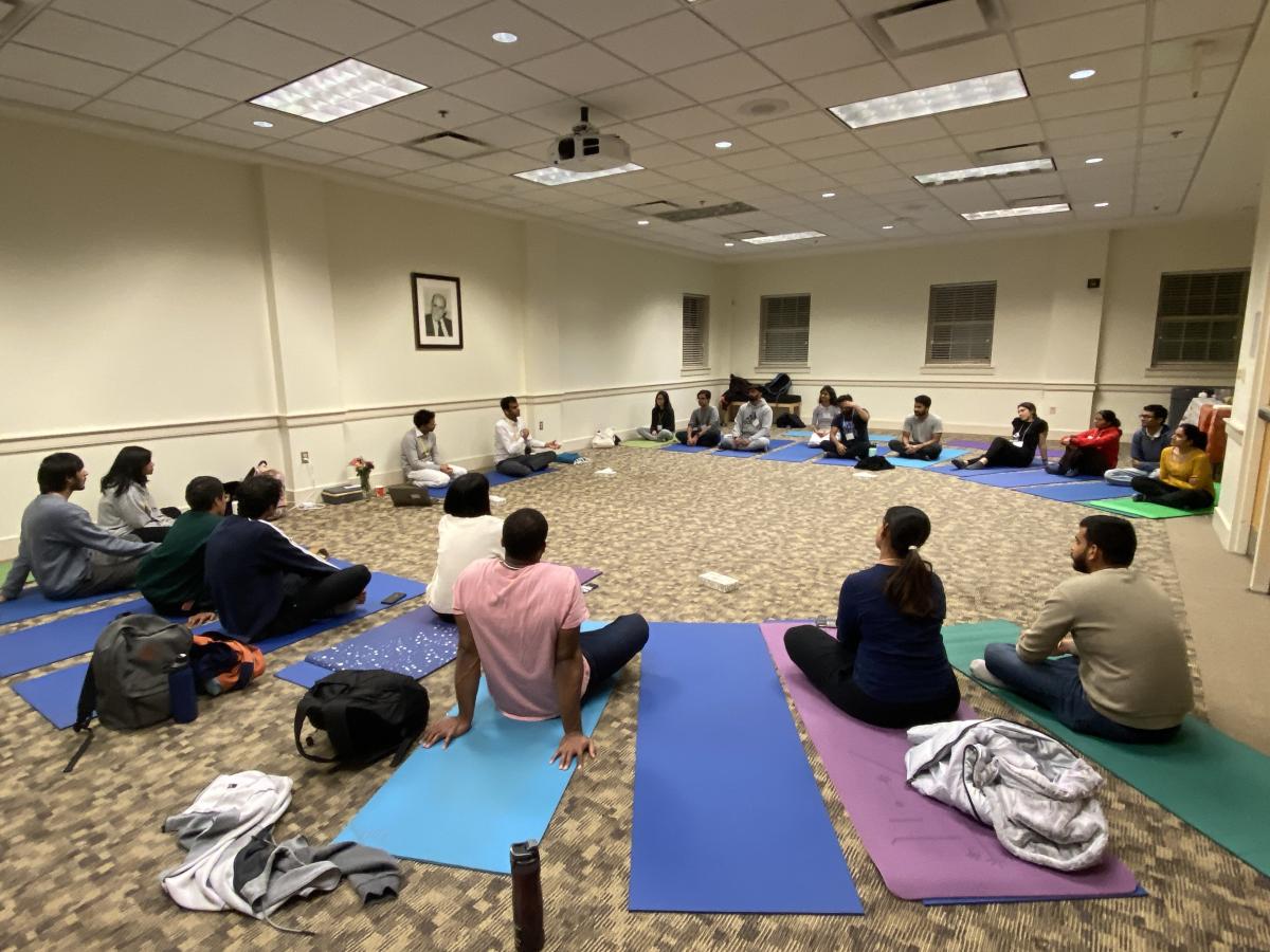 Chinmaya Devaraj leads SKY Happiness training session