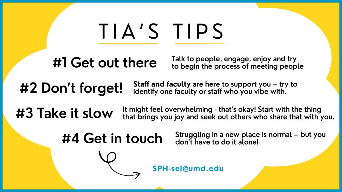 list of tips for incoming students