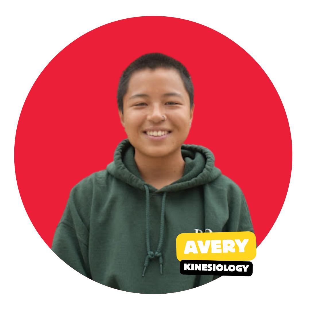 Portrait of undergraduate student against round colour background