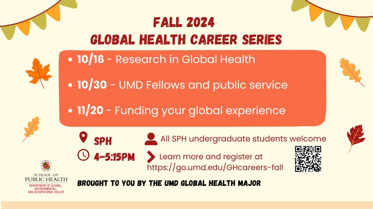 Fall 2024 Global Health Careers Series flyer
