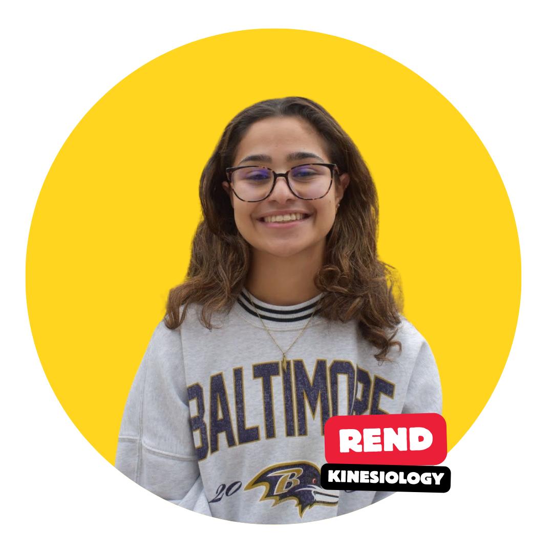 Portrait of undergraduate student against round colour background