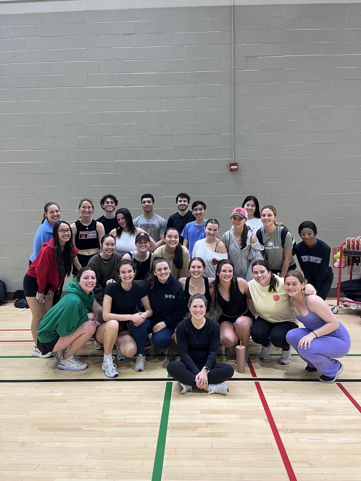 Students in pickleball class