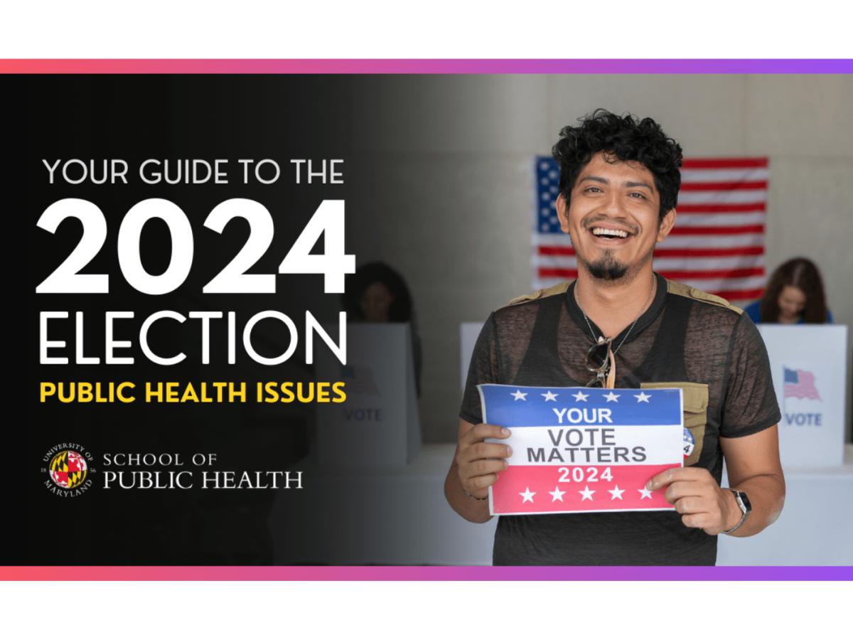 voting guide cover page with brown man holding sign reading Your Vote Matters