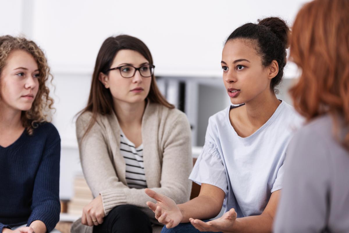 Group of women having a discussion.