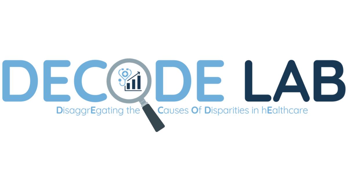 DECODE Lab logo with the subtitle “DisaggrEgating the Causes Of Disparities in hEalthcare.”