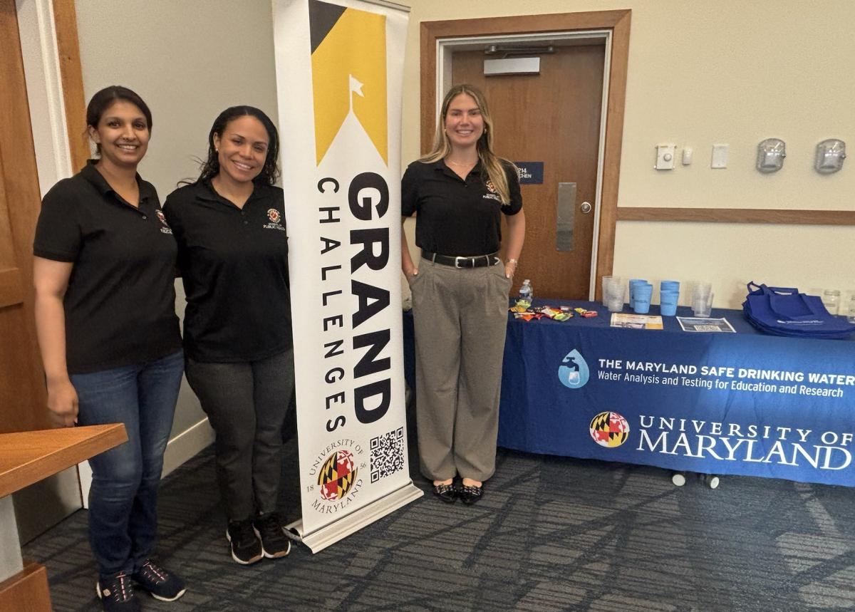 Study team with banner