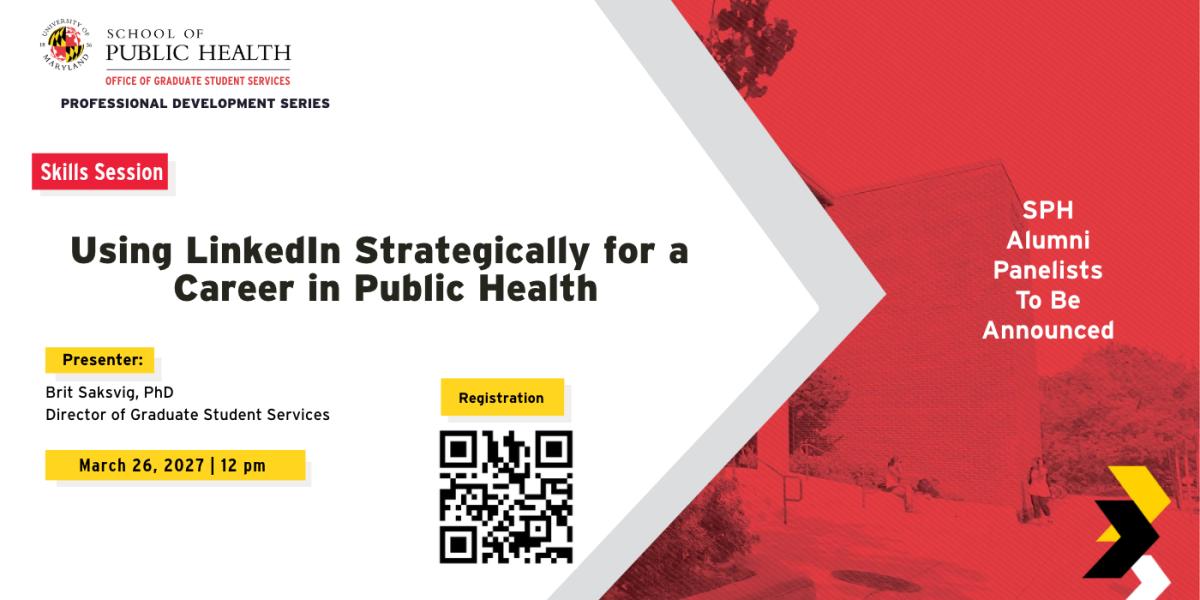 Flyer for Using LinkedIn Strategically for a Career in Public Health