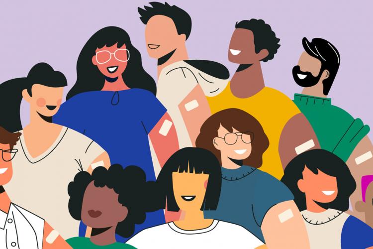 Diverse group of people with generic faces