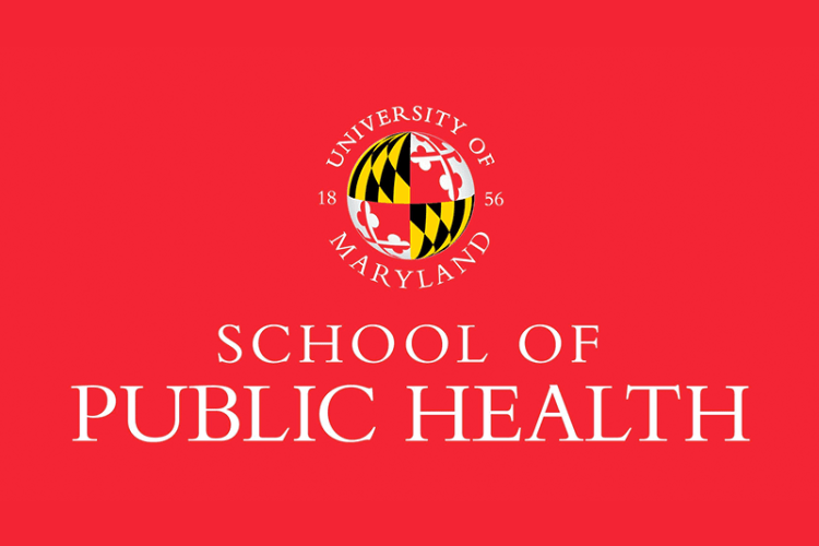 Red background with School of Public Health letters in white.