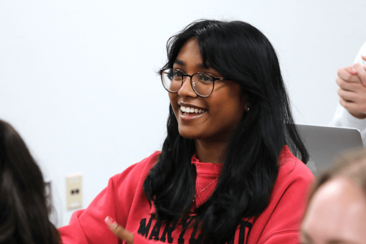 image of female student in class