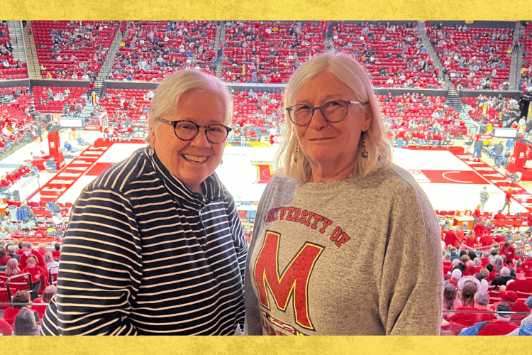 Drs Clark and Whitall at UMD basketball game