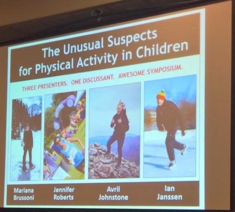 Dr. Roberts presenting a symposium along with Dr. Mariana Brusson, Dr. Ian Janssen, and Ms. Avril Johnstone at the International Society of Behavioral Nurtition and Physical Activity Annual Meeting in Victoria, Canada, June 9, 2017.