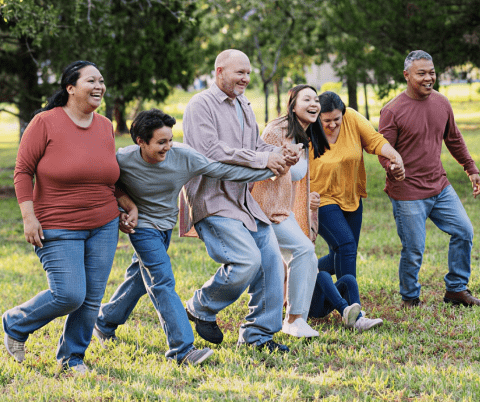 Family group smiling