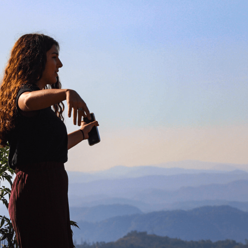 Student studying abroad in India