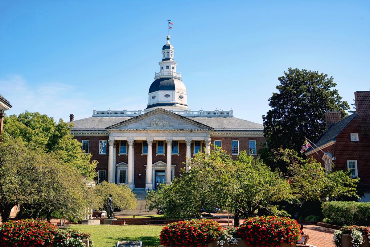 Maryland State House building in Annapolis