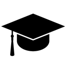 Vector illustration of a black graduation cap 