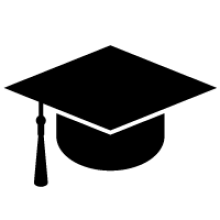Vector illustration of a black graduation cap