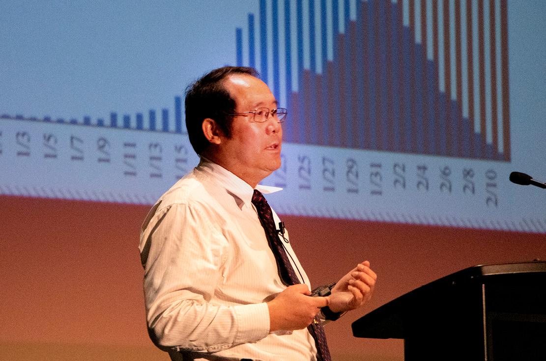 Dr. Hongjie Liu presenting at Public Health Symposium, The Coronavirus (covid-19) Epidemic
