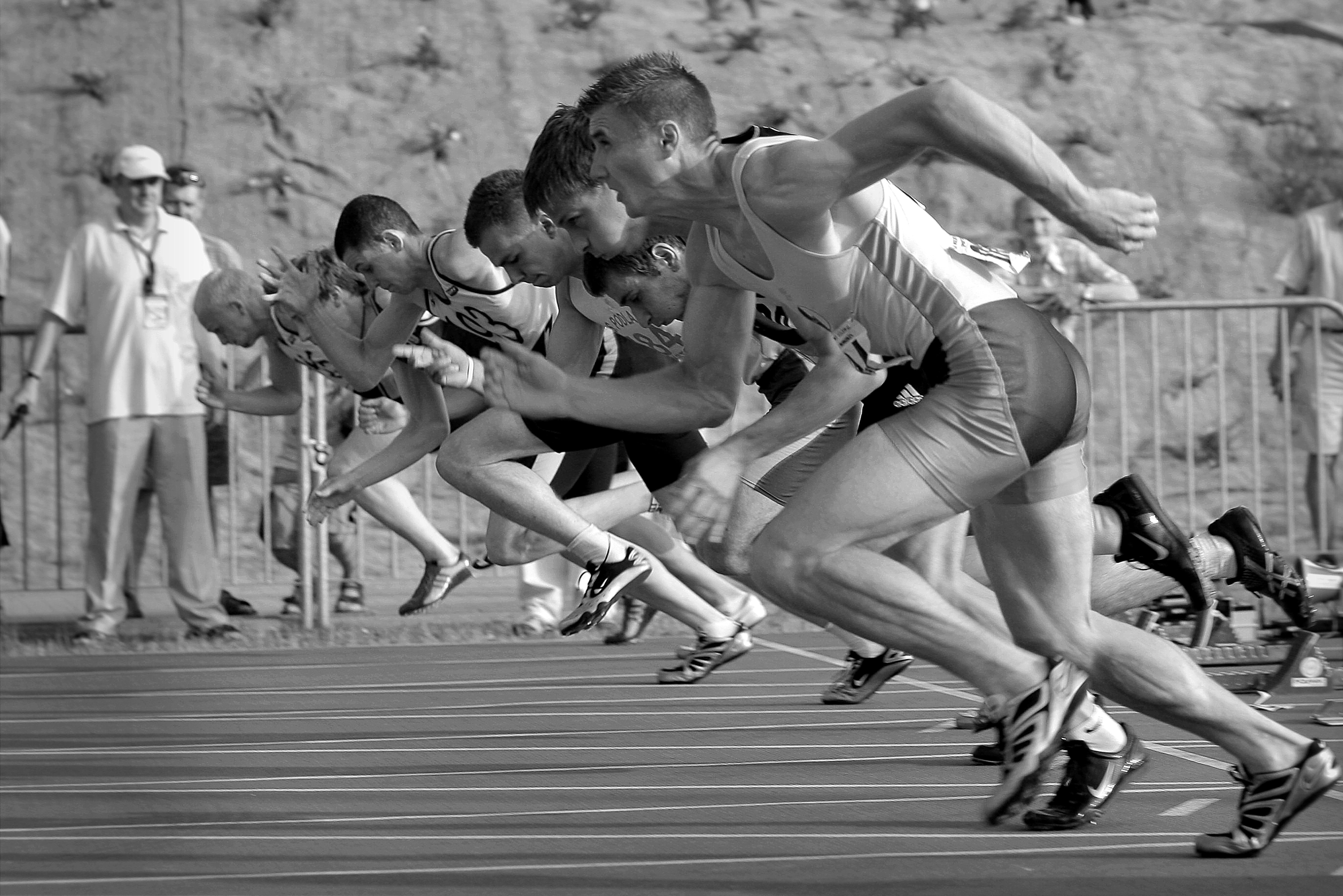 Men participating in a running race