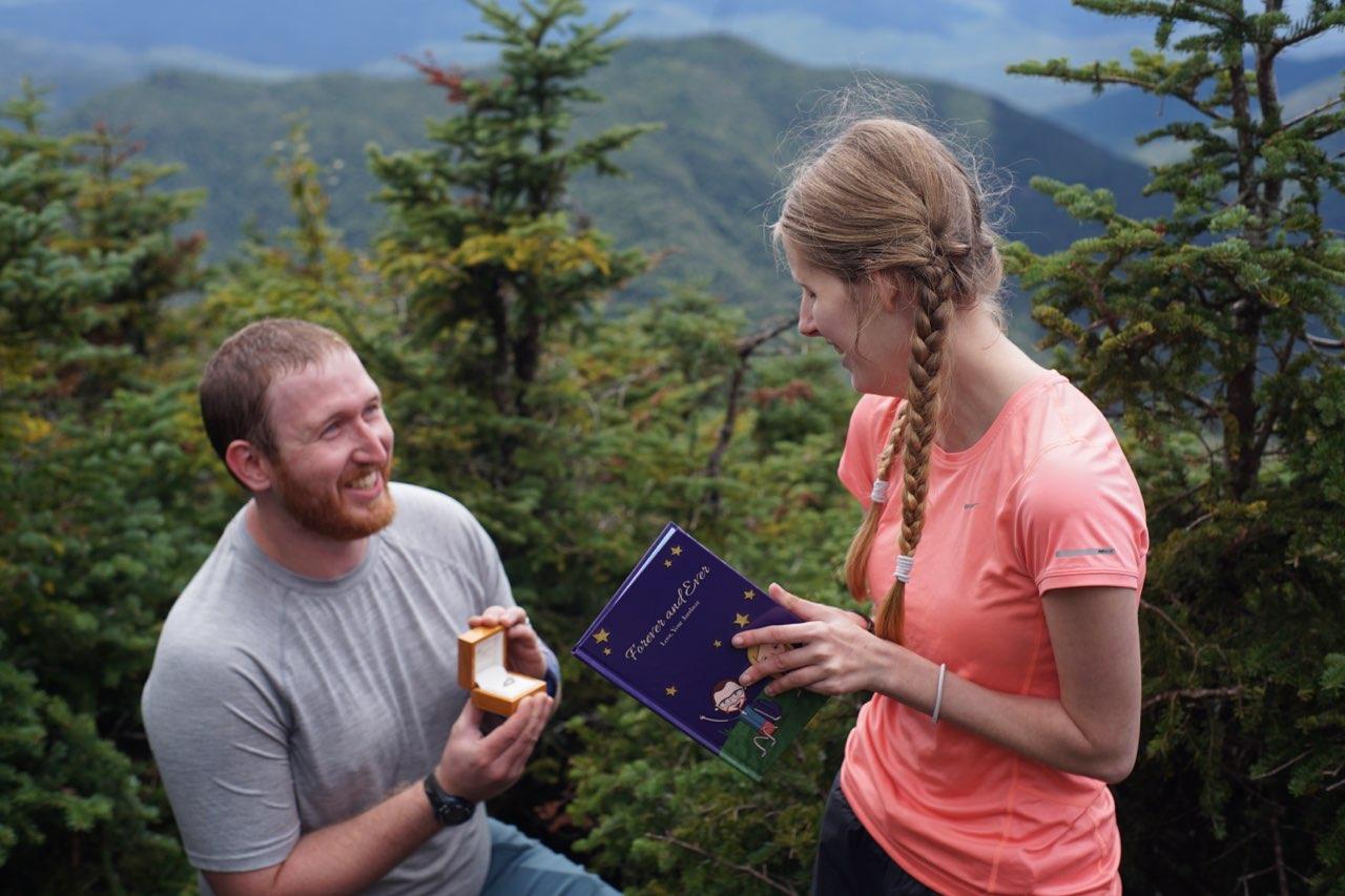 Dana Ackerman receiving engagement ring