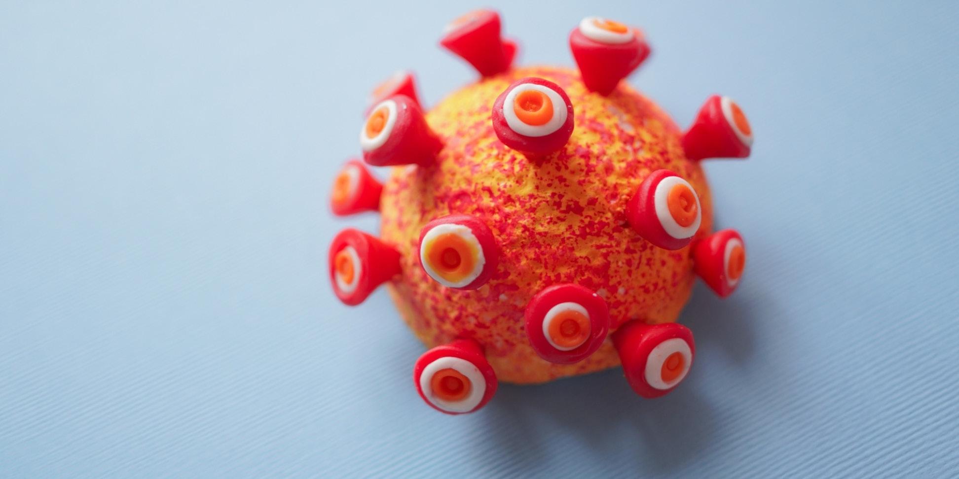 Coronavirus model made of clay