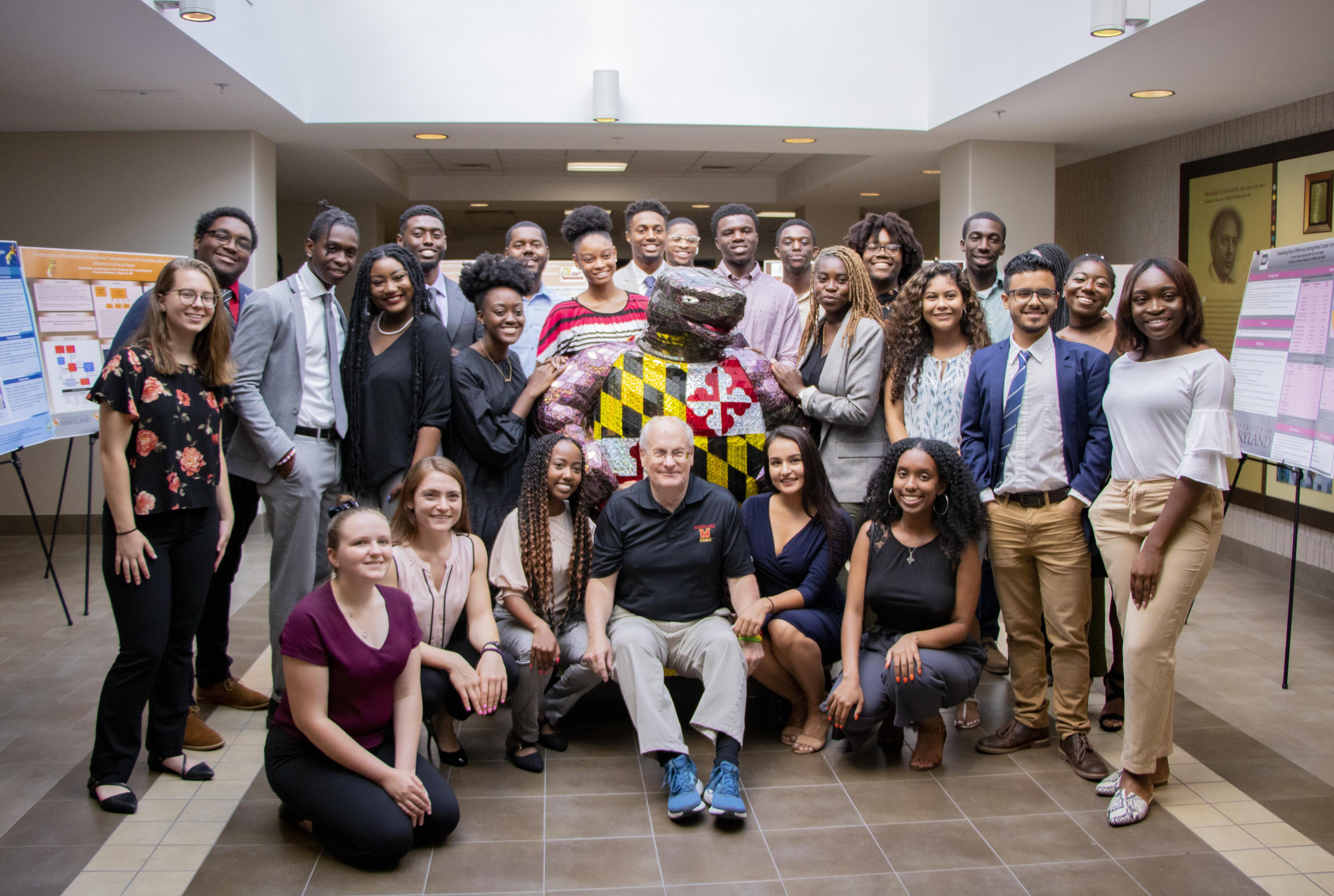 Group of students in School of Public Health building