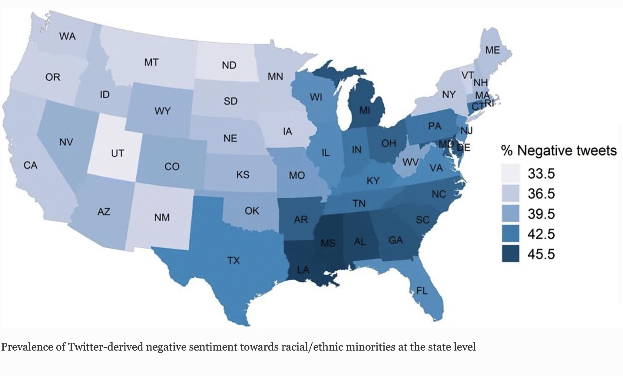 Racial Bias Expressed via Tweets Linked With Poor Cardiovascular