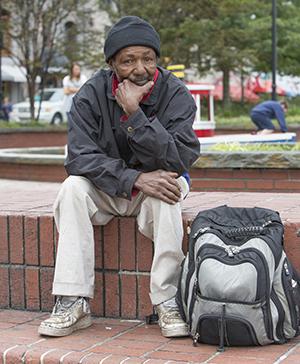 African African homeless man
