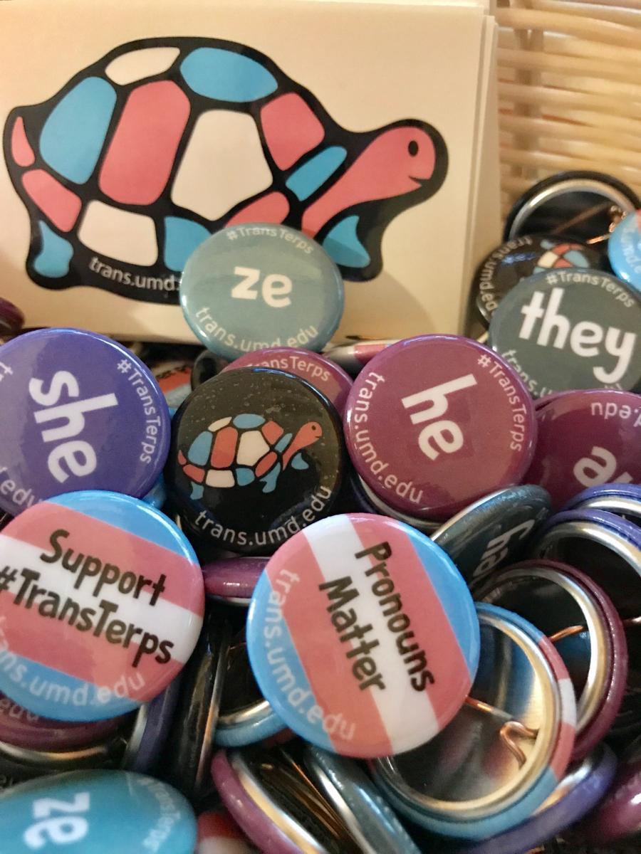 A selection of Trans Terps Button from the University of Maryland