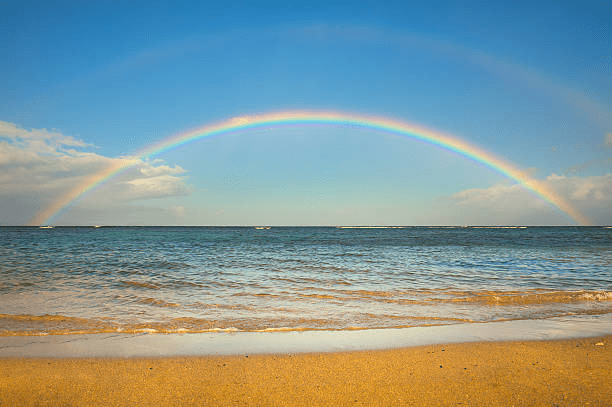 Rainbow on a beach