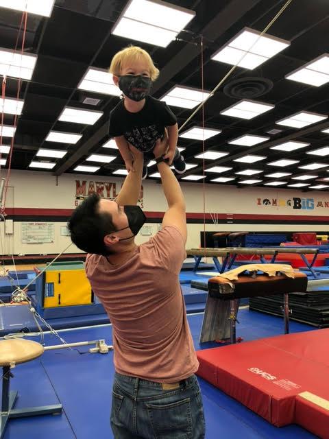 Ben Prescott and Son in the Gymkana Gym