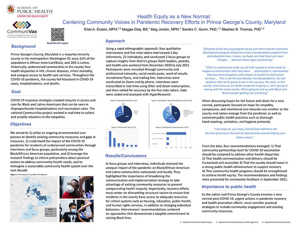 Health Equity as a New Normal research poster